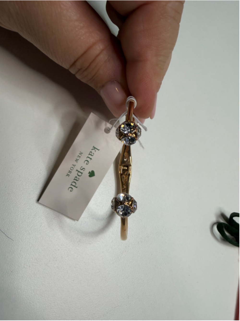 Women's Kate Spade Gold Tone Crystal Cuff Bracelet One Size - Picture 2 of 4